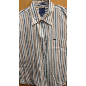 Faconnable Shirt Size XL Mens Long Sleeve Button Down‎ Striped 100% cotton